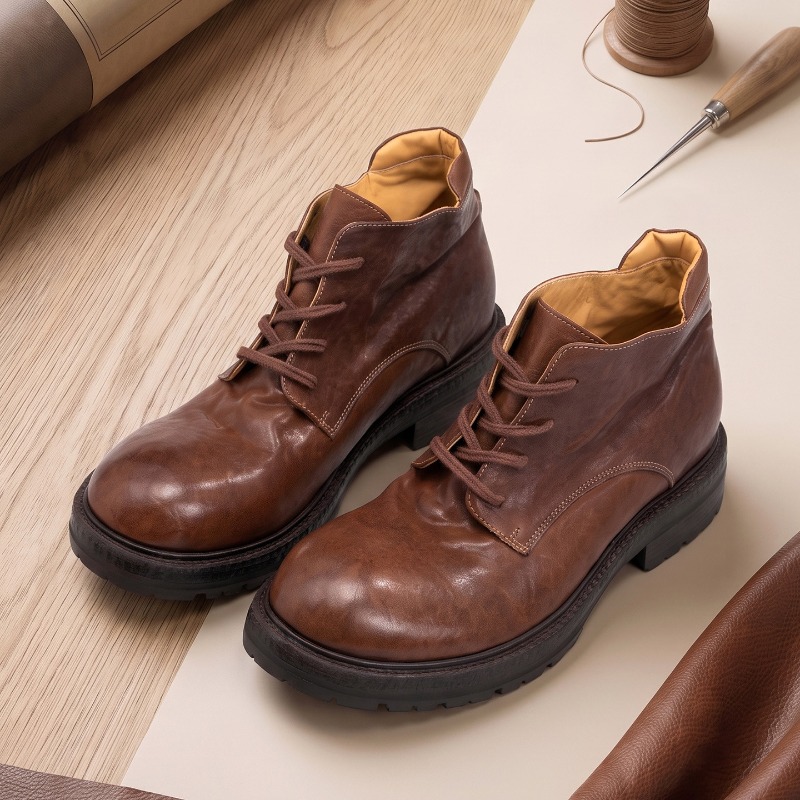 Men Shoes Oxford - Luxury Handmade Mens Ankle Boots Genuine