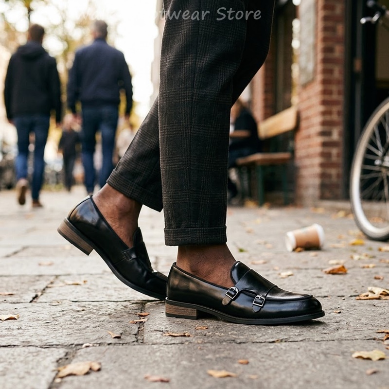 Men Double Buckle Loafers Vint - Men Shoes Oxford review and price