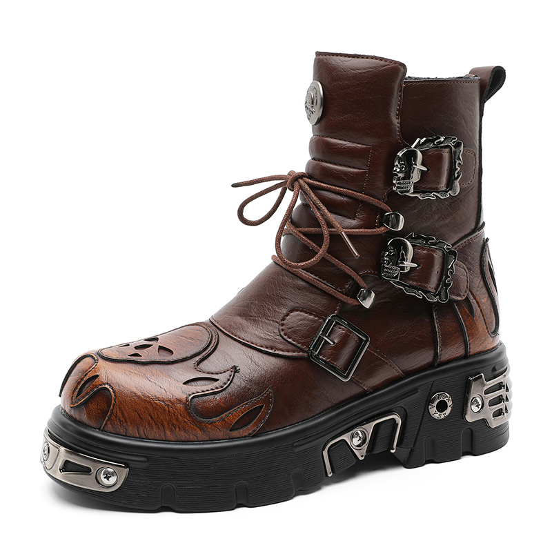Punk Style Retro Cool Skull Fl - Men'S Shoes To Increase Height review and price
