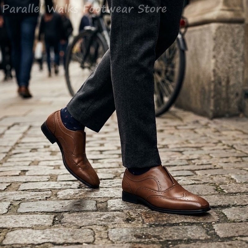 Mens Brown Leather Brogue Shoe - Men Shoes Oxford review and price